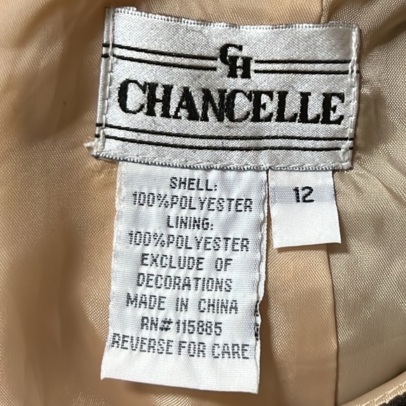 Chancelle, Block Color, U-Neckline, Sleeveless, Slit in back Dress, Brown/Tan,12 - Picture 9 of 10